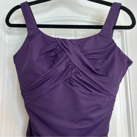 Lands’ End BlackBerry SlenderSuit Carmela Tummy Control Swimsuit. Size 10 DDD. - Picture 6 of 13